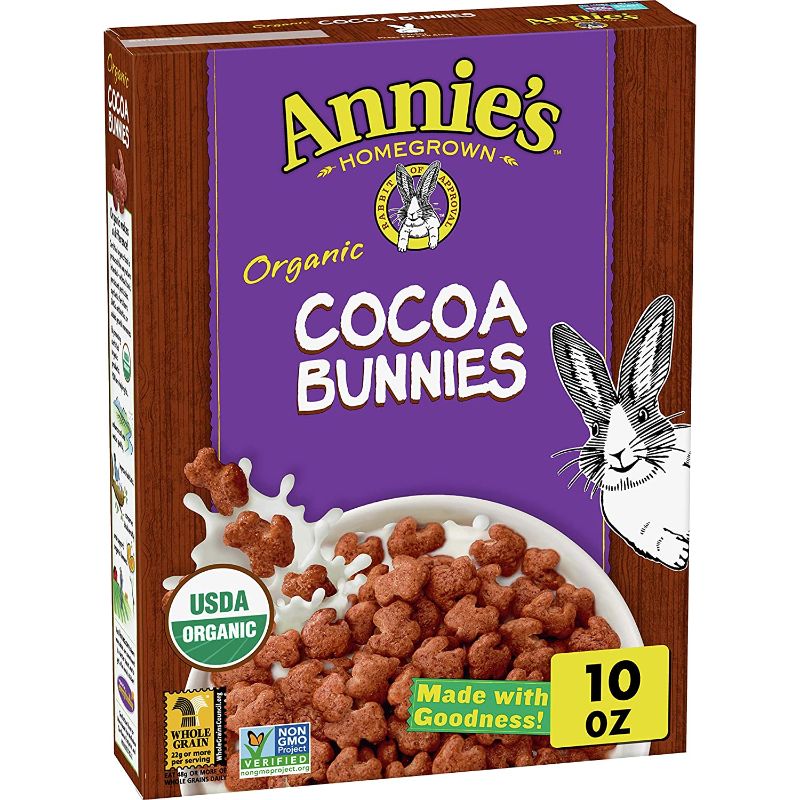 Photo 1 of 5 pack - Annie's Organic Cereal, Cocoa Bunnies, Oat, Corn, Rice Cereal, 10 oz
best by jan -  13 - 22 