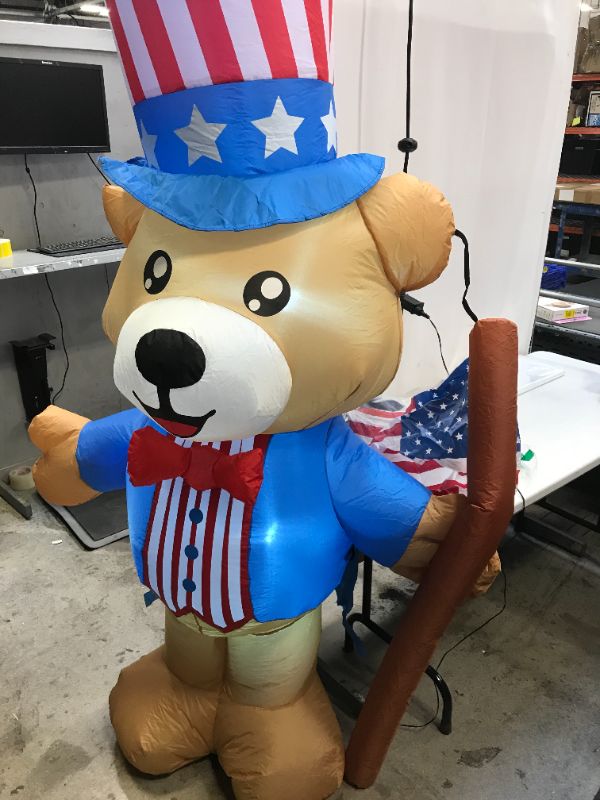 Photo 1 of 6ft tall inflatable patriotic bear