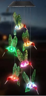 Photo 1 of 2 PACK Solar Powered Crystal Wind Chimes
