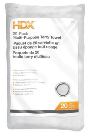 Photo 1 of 14 in. x 17 in. Multi-Purpose Terry Cloth (20-Pack)
2 PACK
(40 TOWELS)
