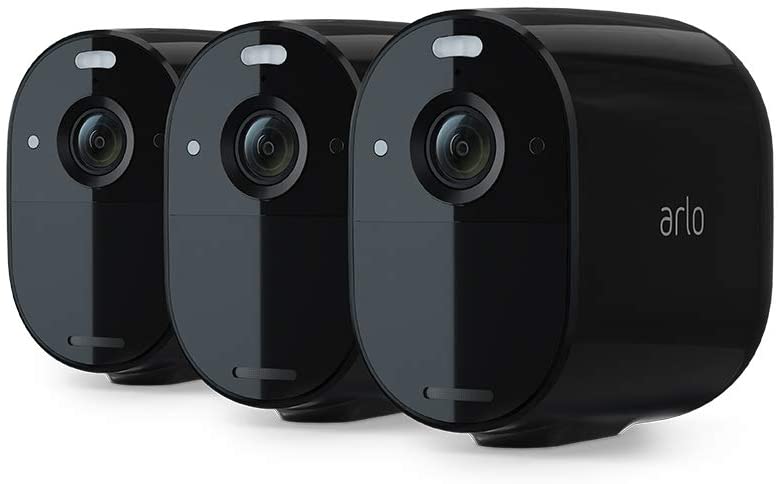 Photo 1 of Arlo Essential Spotlight Camera - 3 Pack - Wireless Security, 1080p Video, Color Night Vision, 2 Way Audio, Wire-Free, Direct to WiFi No Hub Needed, Works with Alexa, Black - VMC2330B
