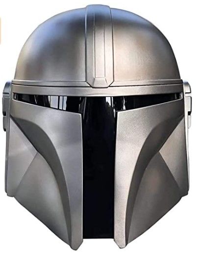 Photo 1 of Mandalorian Helmet Replica Adult Size, Cool Men's PVC Full Head Mask Mando Bounty Hunter Props Halloween Cosplay Costume Large
