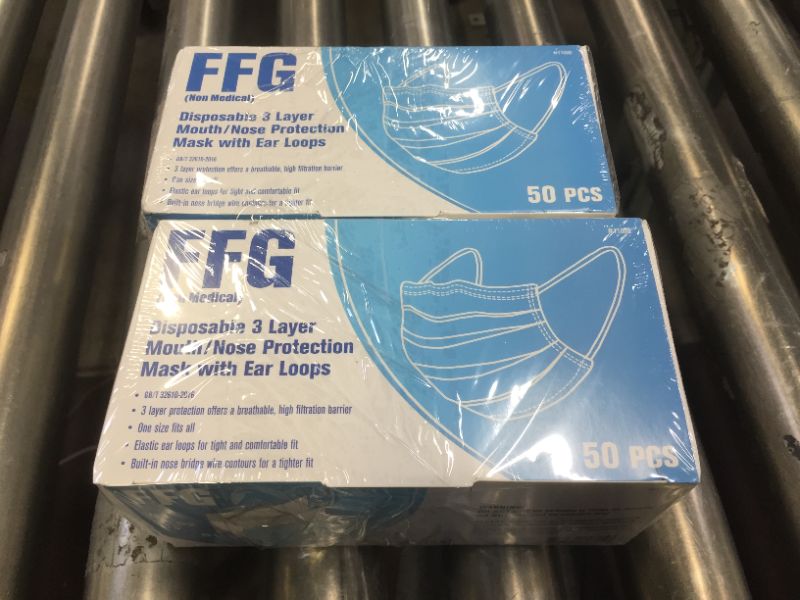 Photo 1 of 2 PACK Disposable 3-Layer Face Mask (50-Pack)
