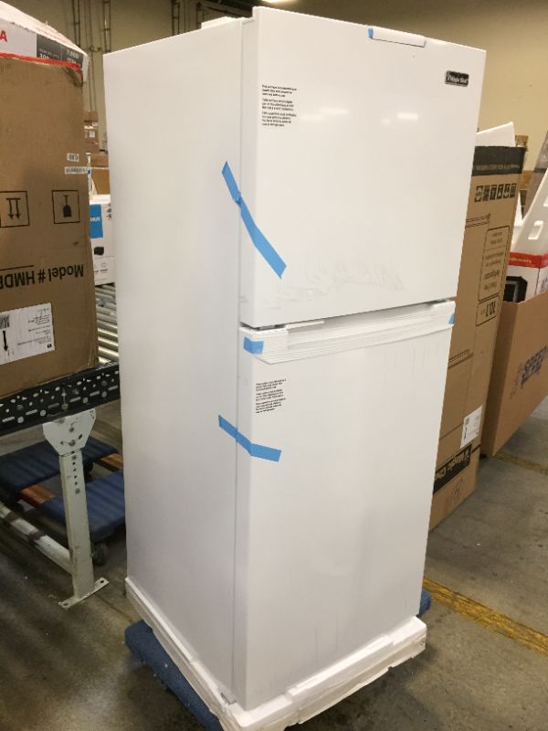 Photo 1 of 10.1 cu. ft. Top Freezer Refrigerator in White
