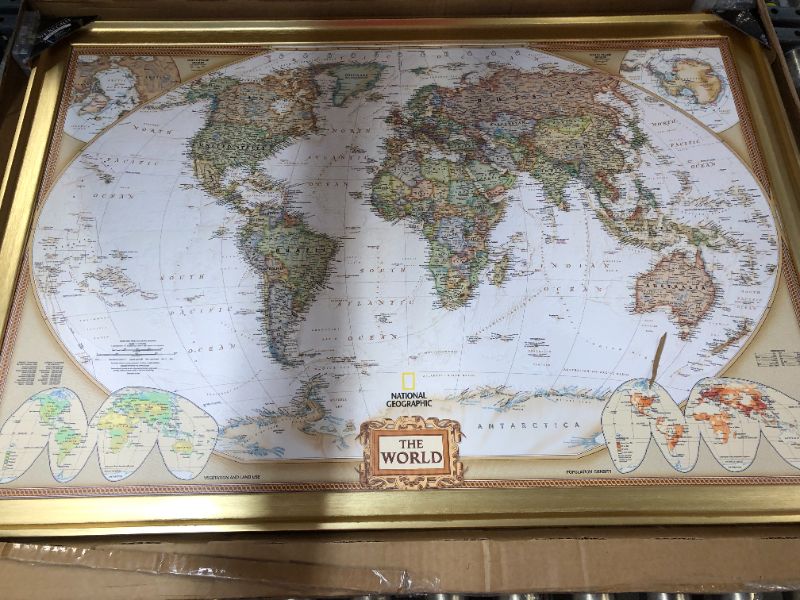 Photo 1 of 38 x 26 picture frame wolrd atlas 