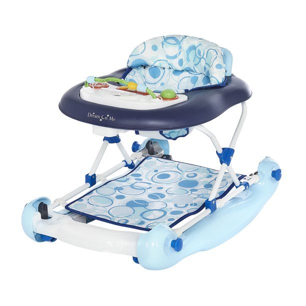 Photo 1 of Dream On Me Go-Getter 3-in-1 Activity Baby Walker, Rocker, And Walk-Behind, Blue
