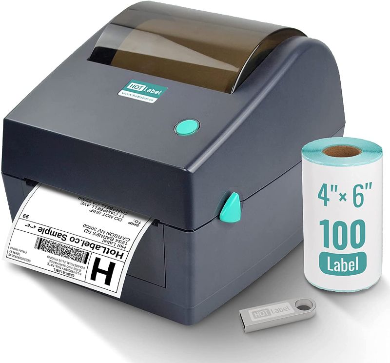 Photo 1 of HotLabel S8 Thermal Label Printer - with 100 Bouns 4×6 Shipping Label - Barcode Sticker Maker Machine, Direct, Jar Bottle Labeller, UPS USPS FedEx Amazon Ebay Etsy Packages Postage Writer Windows Mac
