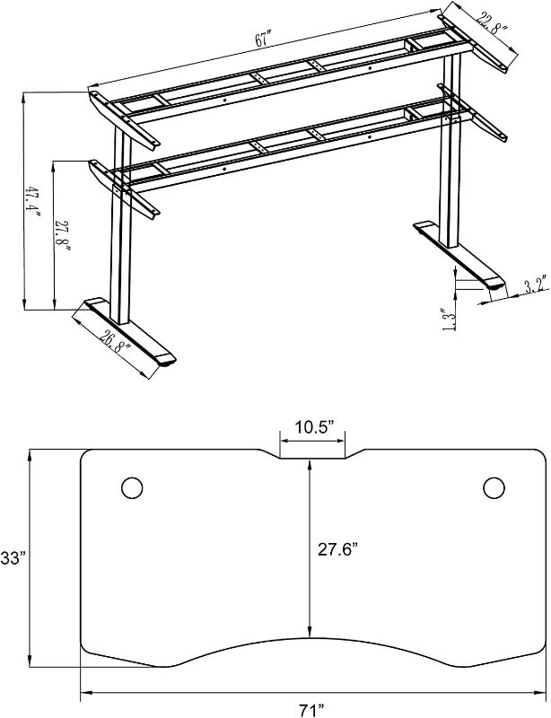 Photo 1 of Elite Series W Electric Height Adjustable Standing Desk (Memory Controller, 71") - NO TABLE 