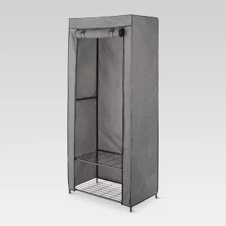 Photo 1 of 2 Tier Wardrobe Metal Frame with 2 Shelves and Breathable Cover - Threshold™
