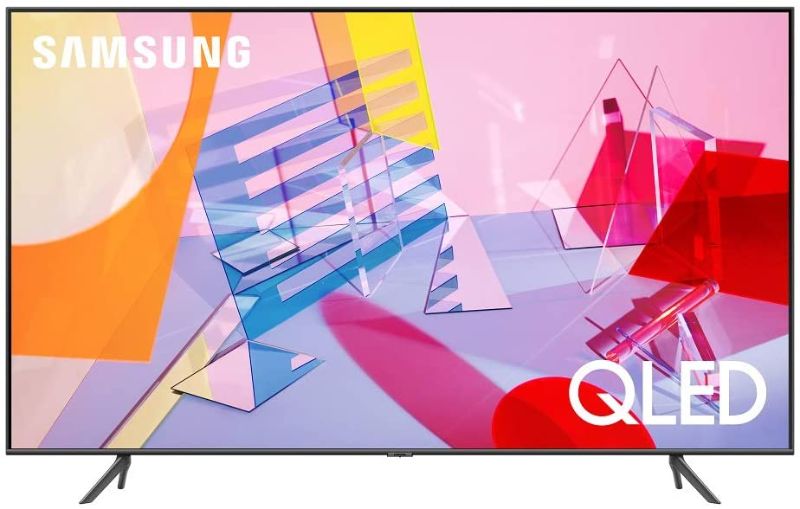 Photo 1 of SAMSUNG 50-inch Class QLED Q60T Series - 4K UHD Dual LED Quantum HDR Smart TV  (QN50Q60TAFXZA, 2020 Model) -- very light/small black lines in the center of the tv ----
