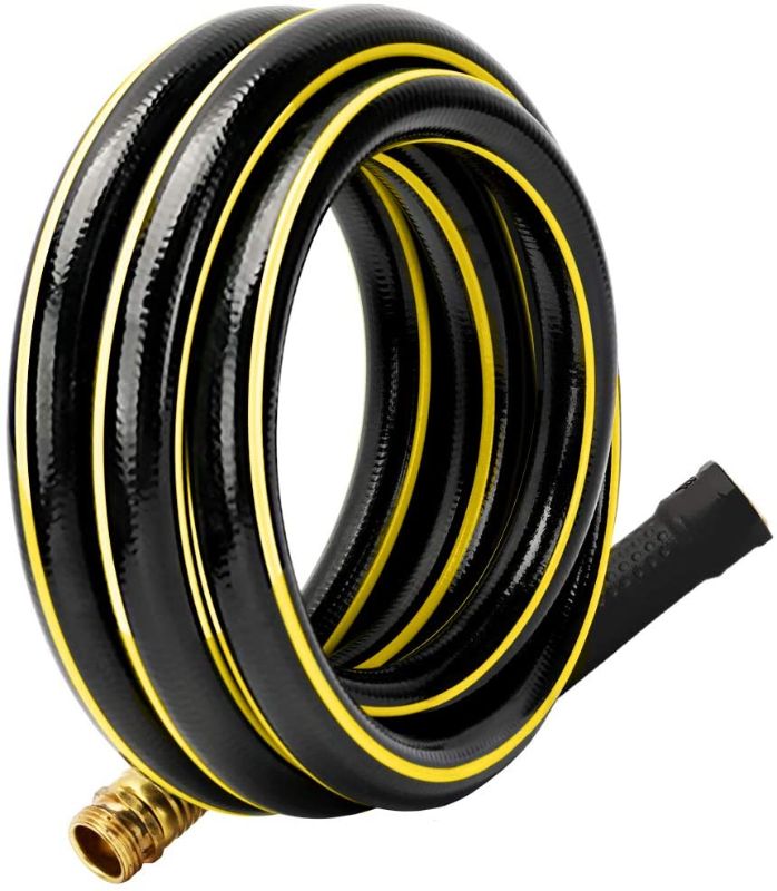 Photo 1 of 3/4 in. x 3 ft. Short Garden Hose, No Leaking, Black Lead-Hose Male/Female Solid Brass Fittings for Water Softener, Dehumidifier, Vehicle Water Filter, 12 Years Warranty #G-H165B23-US