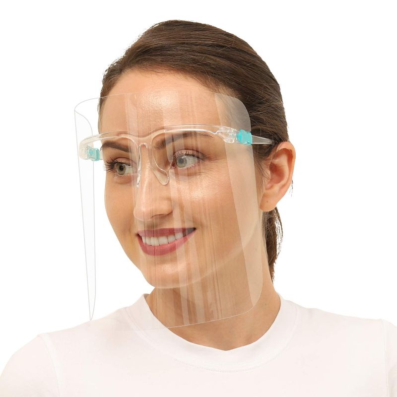 Photo 1 of  3 PACK Face Shield with 3pcs Glasses Frame Set for Women and Men, UPDATED VERSION, The Best Goggle Shield ( Transparent)