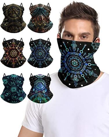 Photo 1 of  FACE MASKS FACE BANDANAS WITH EAR LOOP NECK GAITER 6 PACK