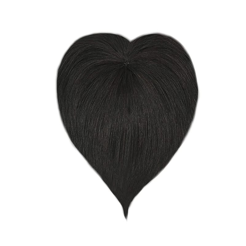 Photo 1 of  Top Hairpieces Hair Toppers Wig Clip In Crown Topper High-temperature Silk Futura Synthetic Wiglets And Hair Pieces With Bangs Toppers Hairpiece Crown Hair Extensions For Women With Thinning Hair (7"/18cm, Black)