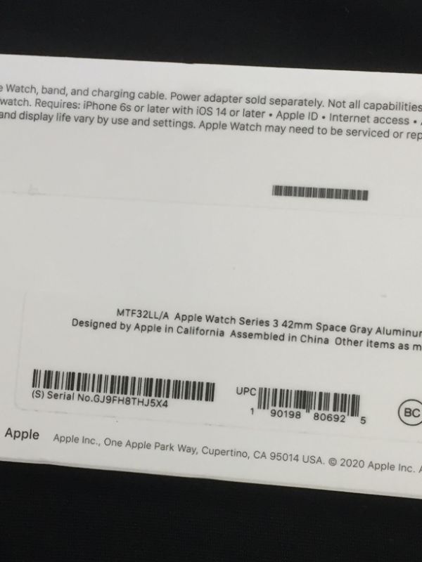Photo 1 of Apple Watch
Space Gray Aluminum Case with Black Sport Band 42mm
(factory sealed)