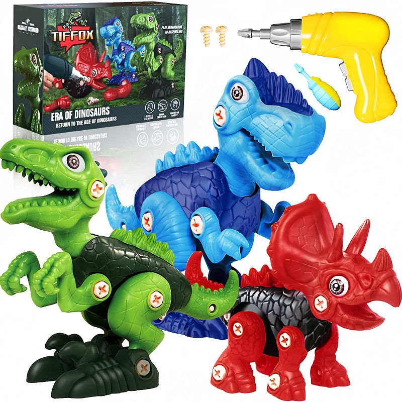 Photo 1 of Kids Dinosaur Toys, Take Apart Dinosaur Toys for Kids 3-5 5-7 8-12, Construction STEM Building Learning Toy Set with Electric Drill, Toys for 3 4 5 6 7 8 Year Old Boys Girls Birthday Xmas Gifts (factory sealed)