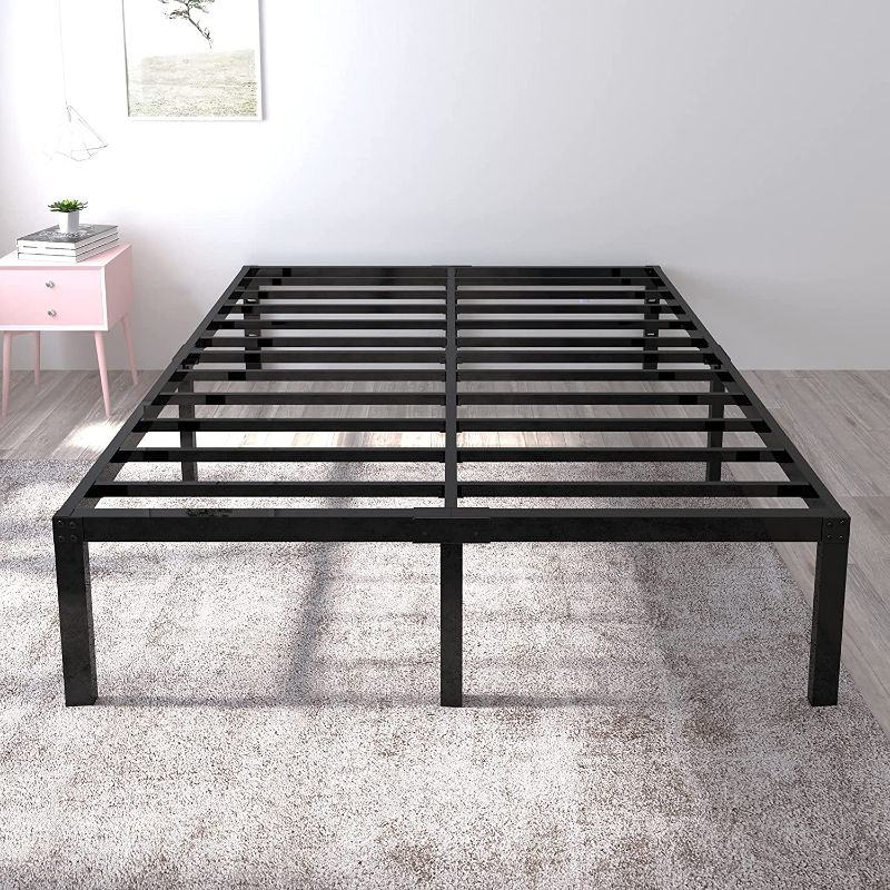 Photo 1 of yookare 18 Inch Tall 3000lbs Heavy Duty Bed Frame Metal Platform /Maximum Storage/Mattress Foundation/Steel Slats Support/Noise Free/Box Spring Replacement,King
