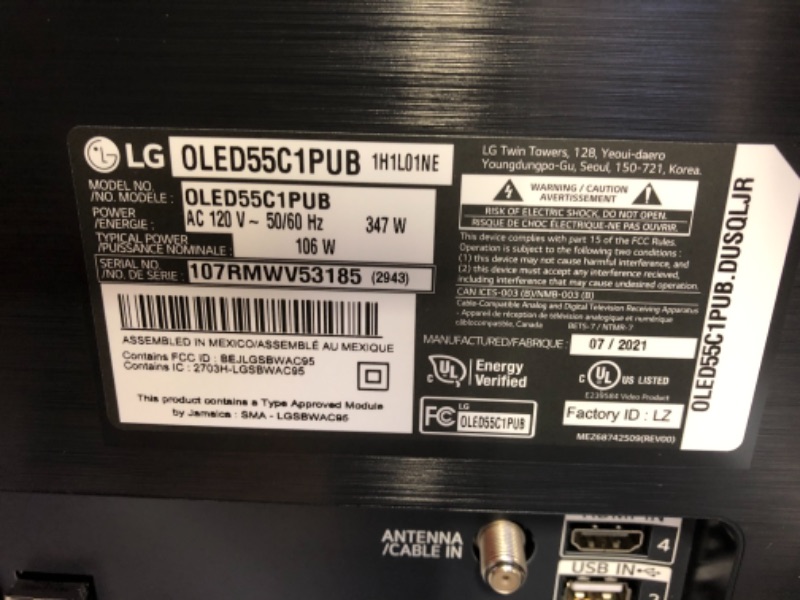 Photo 2 of LG OLED55C1PUB Alexa Built-in C1 Series 55" 4K Smart OLED TV (2021)