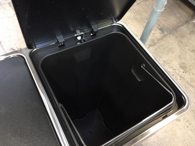 Photo 4 of 16 Gal Dual Trash Can ,Recycling Bin with Plastic Inner Buckets, Airtight
