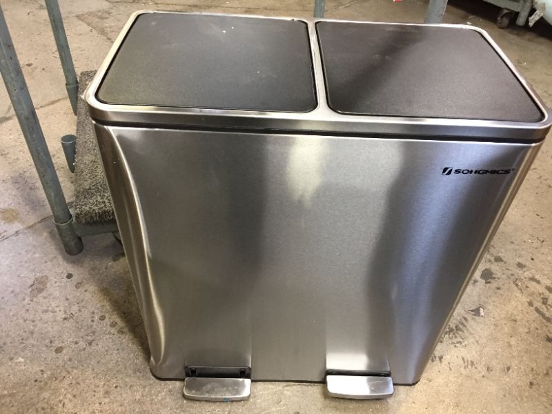 Photo 2 of 16 Gal Dual Trash Can ,Recycling Bin with Plastic Inner Buckets, Airtight
