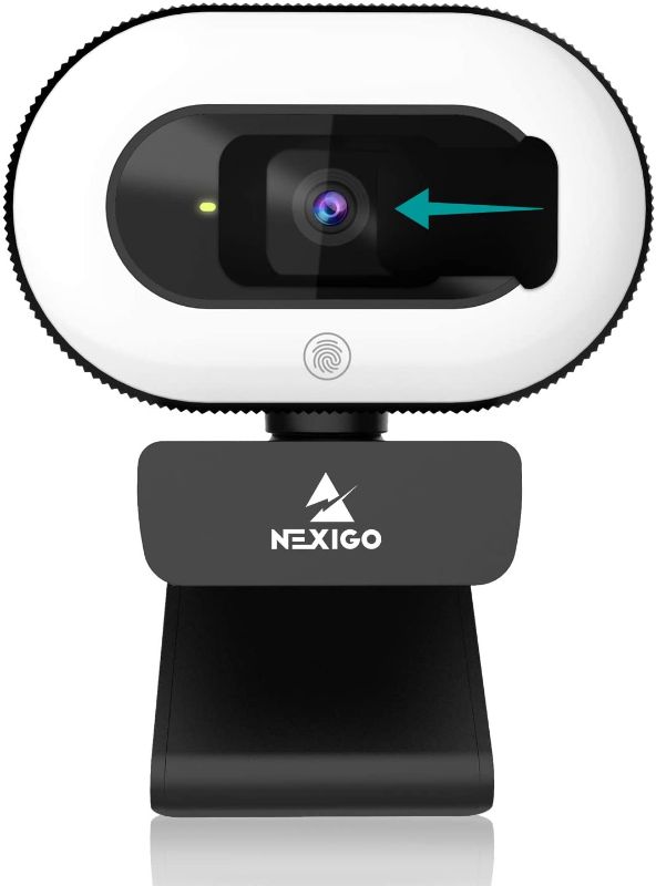 Photo 1 of 2021 NexiGo StreamCam N930E with Software, 1080P Webcam with Ring Light and Privacy Cover, Auto-Focus, Plug and Play, Web Camera for Online Learning, Zoom Meeting Skype Teams, PC Mac Laptop Desktop
