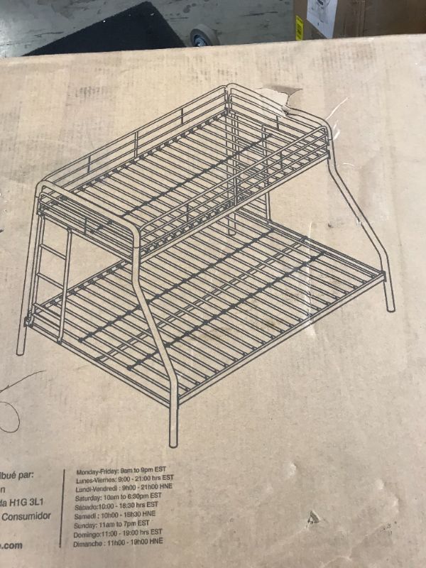 Photo 2 of DHP Twin-Over-Full Bunk Bed with Metal Frame and Ladder