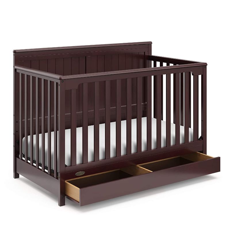 Photo 3 of Graco Hadley 4-in-1 Convertible Crib with Drawer - ESPRESSO 