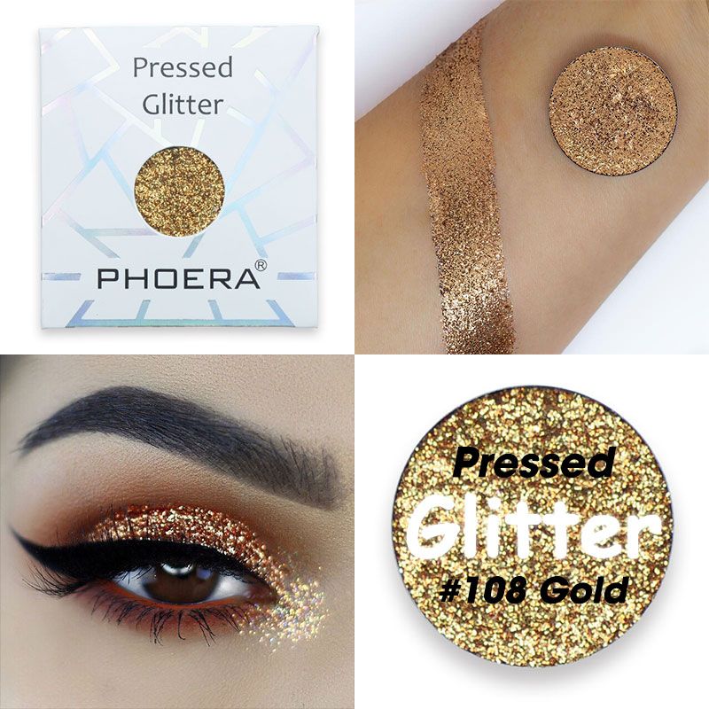 Photo 1 of 12 PACK PHOERA Pressed Glitter Eyeshadow GOLD108
