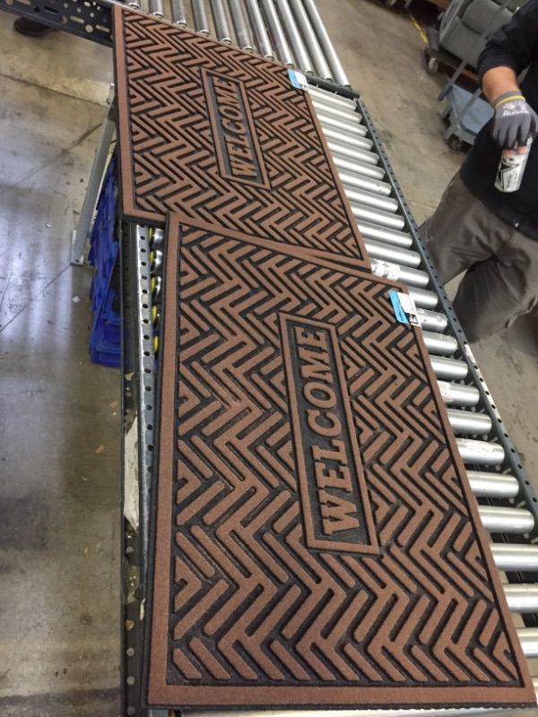 Photo 1 of 2 PACKWelcome Branson Bars Walnut 24 in x 36 in Door Mat