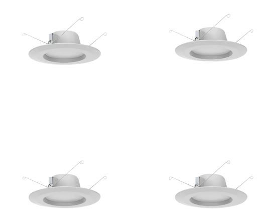 Photo 1 of COMMERCIAL ELECTRIC 5 in. and 6 in. White Integrated LED Recessed Trim, 2700K Soft White (4-Pack)
