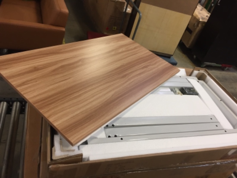 Photo 1 of C200 43in COMPUTER DESK WHITE WITH LIGHT WOOD TOP