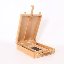 Photo 1 of 14" x 10" Table Top Easel, Portable Beech Wood French Style Design Sketch Box Easel with Divided Compartment, for Kids Painting and Drawing 