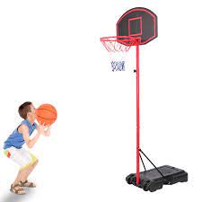 Photo 1 of  5.2ft to 7.2ft Adjustable Basketball Goal, Portable Removable Basketball Hoop Stand with Wheels, Backboard, Rim Net, for Kids Teenager Indoor/Outdoor Fitness Exercise 