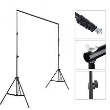 Photo 1 of 2*3M Backdrop Support Stand Set 3 Fish Mouth Clips Black