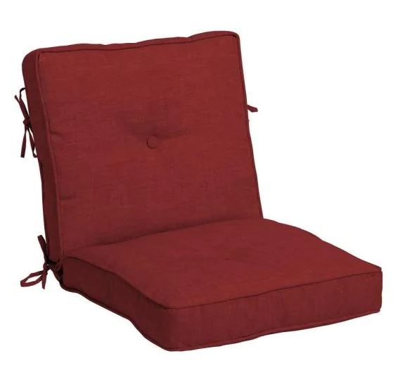 Photo 1 of 2 PACK ARDEN SELECTIONS Plush BlowFill 21 in. x 20 in. Outdoor Dining Chair Cushion in Ruby Red Leala
