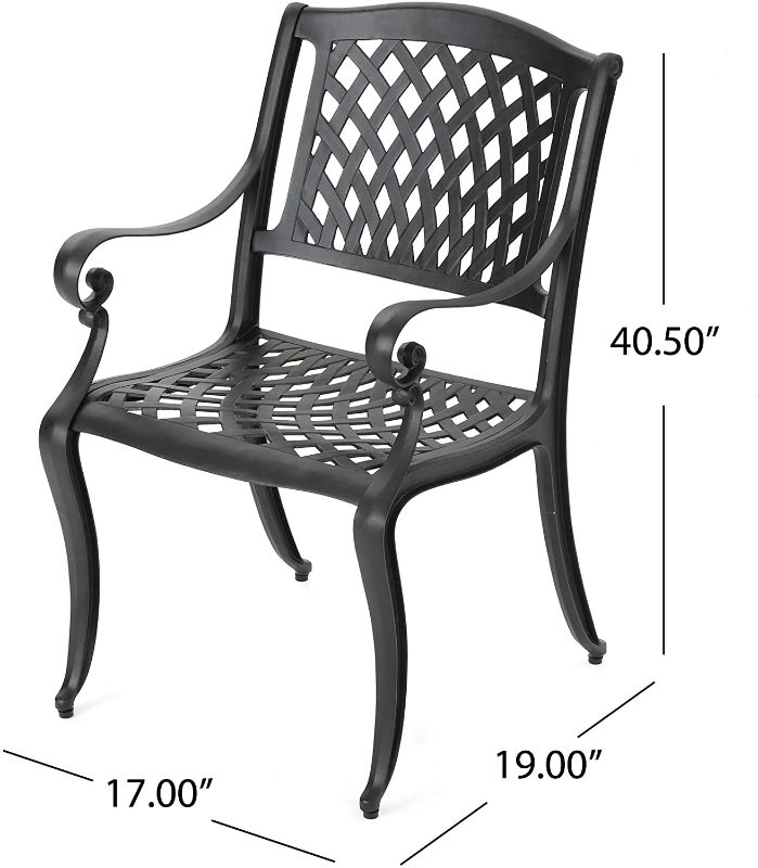 Photo 1 of 2 PACK CHRISTOPHER KNIGHT CAYMAN BLACK ALUMINUM OUTDOOR CHAIRS