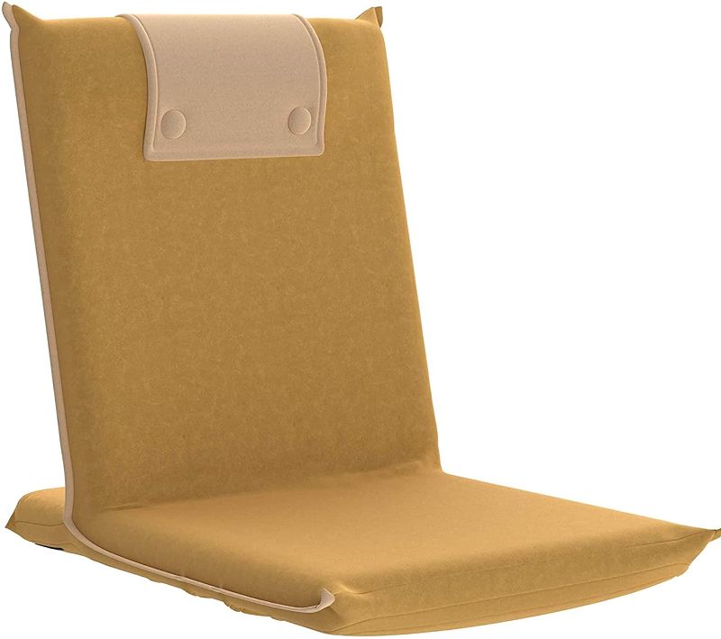 Photo 1 of ??bonVIVO Folding Floor Chair - Portable, Padded Chairs for Meditation and Back Support Beige
