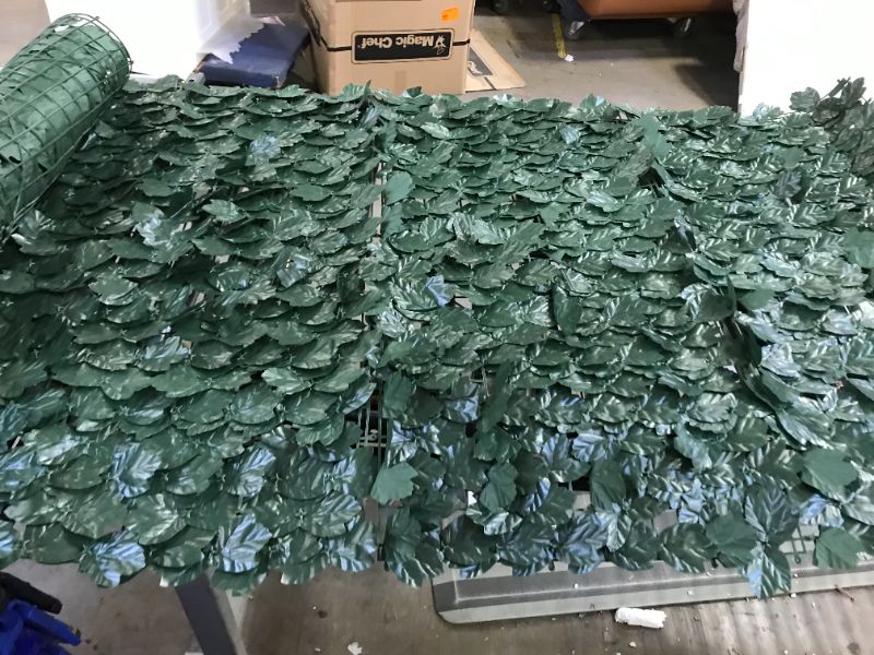 View 2 of ColourTree (39" x 158") Leaves Fence Privacy Screen Artificial Hedges Faux Ivy Cover Panels ?Decorative Trellis - 3 Years Warranty -Mesh Backing
