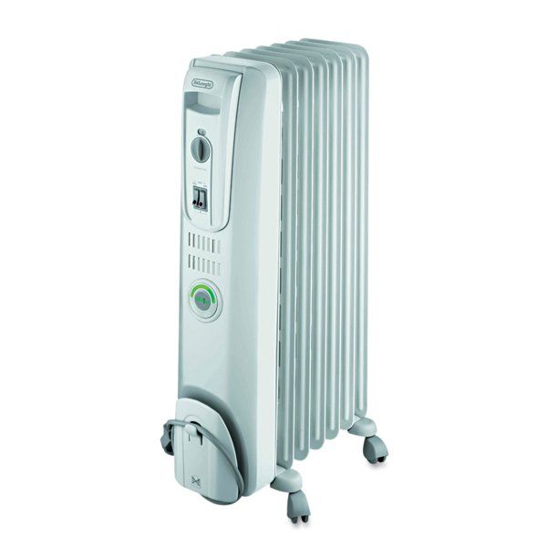 Photo 1 of DeLONGHI ComforTemp Oil-Filled Radiator, Off-White, 13 4/5 x 9 1/10 x 25 1/5

