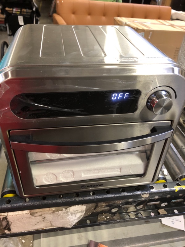 Photo 2 of 8-In-1 Compact Toaster Oven Air Fryer, 6-Slice Convection Oven Countertop with 6 Rapid Infrared Heating, Oilless Roast-Gril-Toast, 1250W Dehydrator, Digit Time/Temp Control, Small Footprint, Recipes
