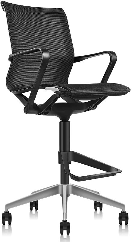 Photo 1 of MOOJIRS Ergonomic Drafting Chair | with Adjustable Seat Height and Foot Rest | Breathable Mesh Fabric | All aluminum alloy base with Multi-Direction Casters|for Standing Desk-Seat Height 23.82"-29.33"
