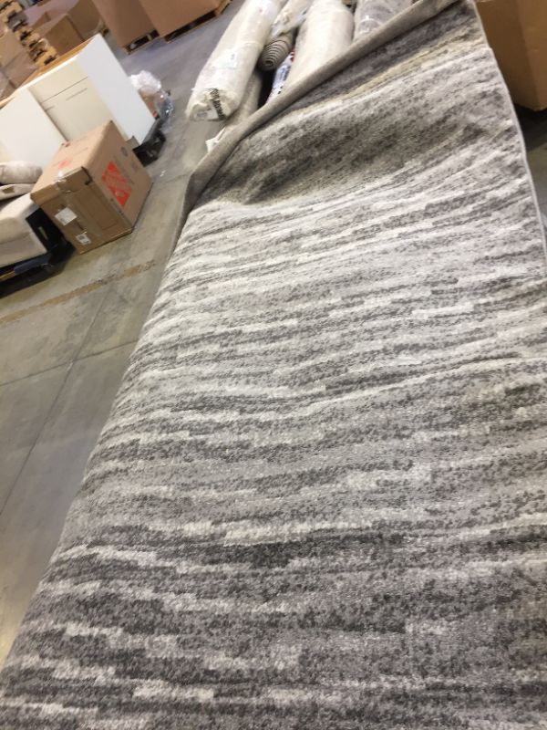 Photo 2 of 7'6"  X 9'6" Modern Ripples Gray  RUG 