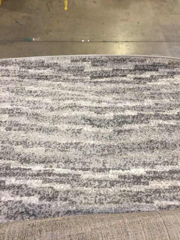 Photo 3 of 7'6"  X 9'6" Modern Ripples Gray  RUG 