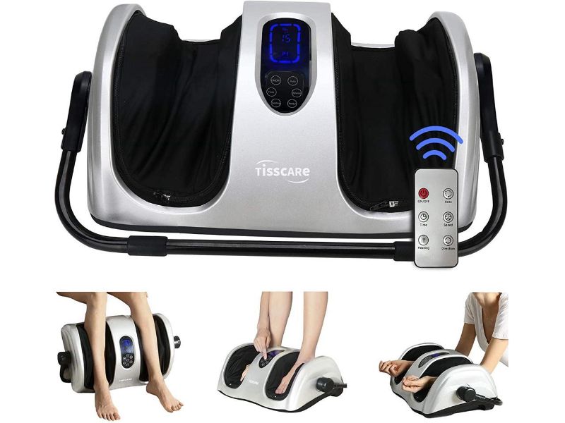 Photo 1 of TISSCARE Foot Massager Machine with Heat, Shiatsu Foot and Calf Massager for Plantar Fasciitis and Neuropathy, with Deep Kneading, Increases Blood Flow Circulation - SCUFFS - NO CONTROLLER