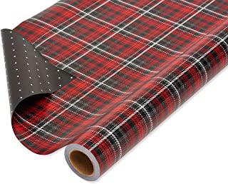 Photo 1 of American Greetings Reversible Christmas Wrapping Paper Jumbo Roll, Red and Black Plaid (1 Pack, 175 sq. ft.)
