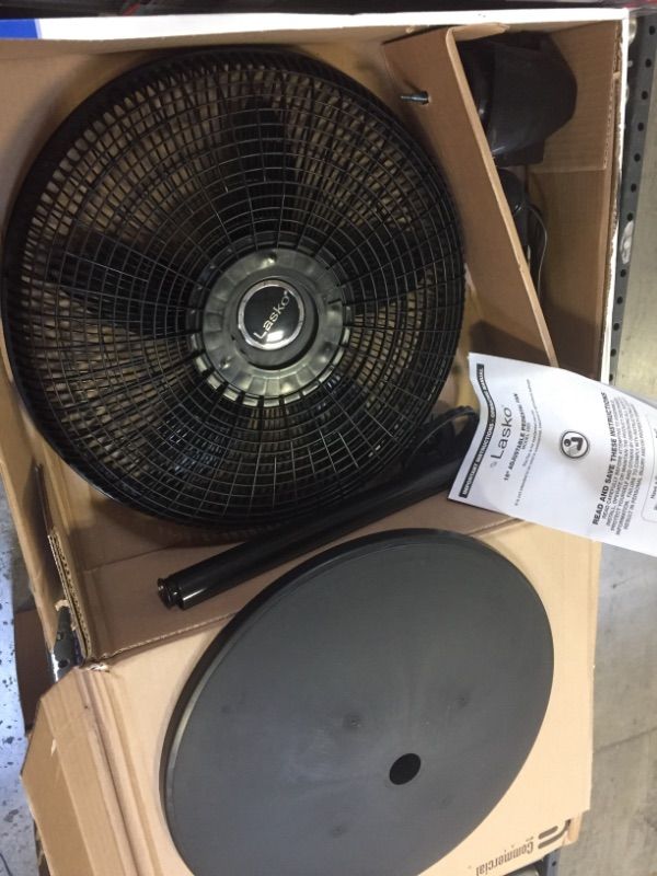 Photo 1 of Cyclone Adjustable-Height 18 in. 3 Speed Black Oscillating Pedestal Fan