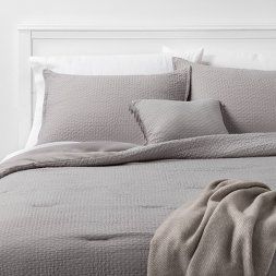 Photo 1 of 5pc Hollins Solid Comforter Set - Threshold™ GRAY FULLQUEEN
