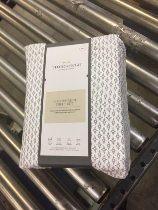 Photo 2 of 400 Thread Count Printed Performance Sheet Set - Threshold™ GRAY RING FULL