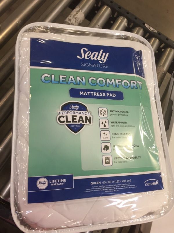 Photo 2 of 
Sealy Queen Clean Comfort Antimicrobial & Waterproof Mattress Pad