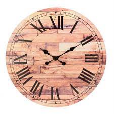 Photo 1 of 
23.6" Wooden Roman Numeral Wall Clock Brown - Stonebriar Collection